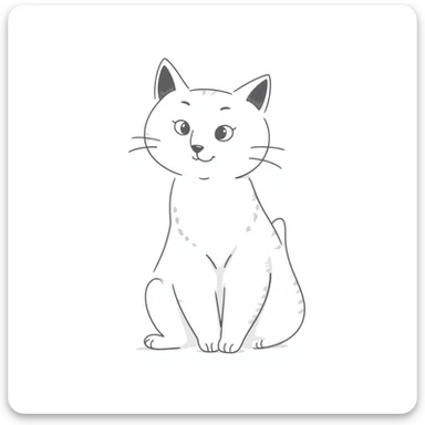 Simple cat sketch with pointy ears sticker