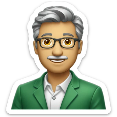 Professeur avec tableau vert en fond sticker