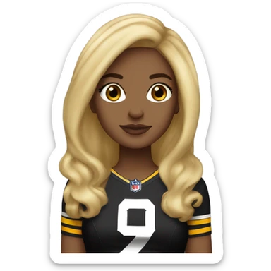 steelers nfl girl blonde light brown sticker