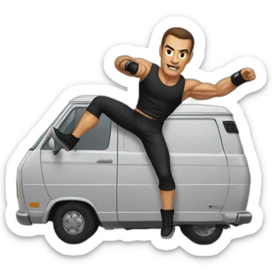 Van damme kick sticker