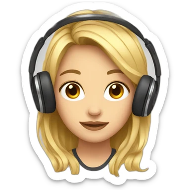 support girl headphones sticker