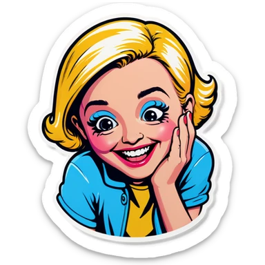 Pop art Be embarrassed Giggling sticker