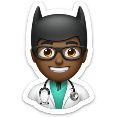Bat man as a doctor sticker