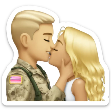 Marine dipping blonde girl for a kiss  sticker