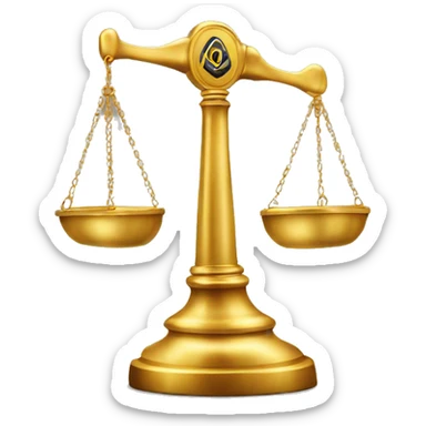 gold gavel with freemason logo and letter g sticker