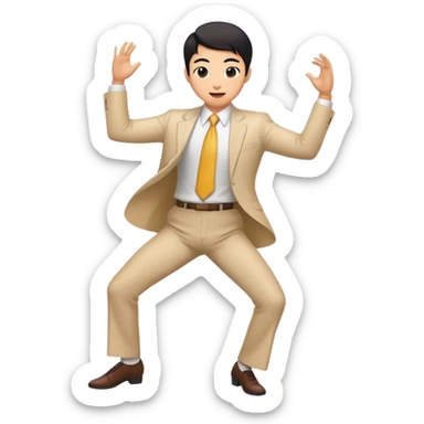 Asian lawyer dancing. sticker