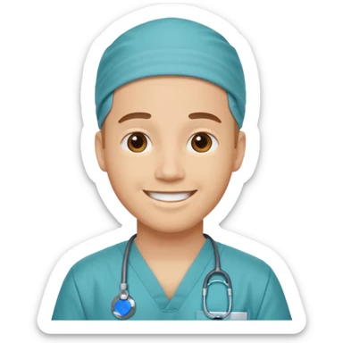 male with a scrubs sticker