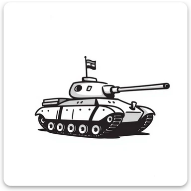 Hand-drawn Indian Army tank with Indian tricolor markings sticker
