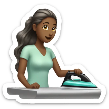 girl ironing hair  sticker