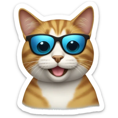 Cat with sunglasses sticker
