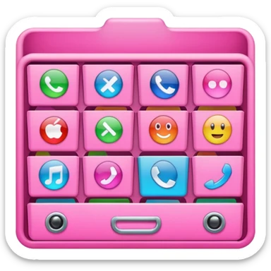 pink app drawer folder sticker
