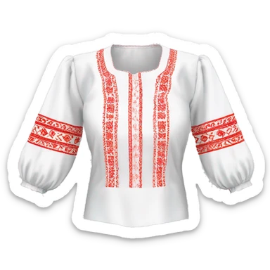  Blouse vyshyvanka, white with red embodiary on sleeves sticker