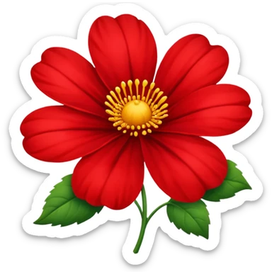 Red flower sticker