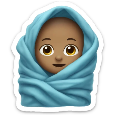 a little baby wrapped in blue blanket sticker
