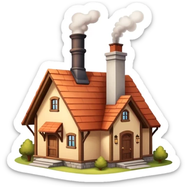 cozy house with a chimney sticker