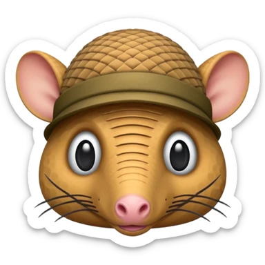 Armadillo face with incognito hat sticker
