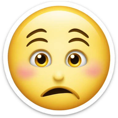 Shocked puckered-lip yellow circle emoji face with widened eyes looking one side  sticker