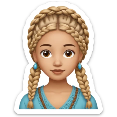 Carmel girl with boho braids  doing skincare sticker