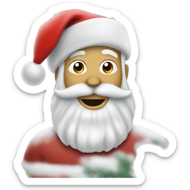 Create a Christmas background with snow and Santa  sticker