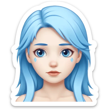 ice queen with icy blue hair sticker