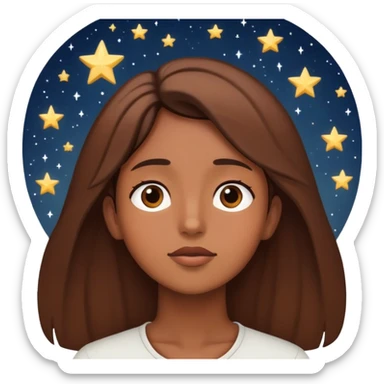 person looking up at stars sticker