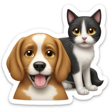 Dog with an cat sticker