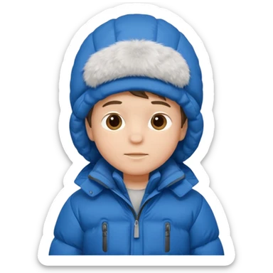 young boy in puffy winter coat











 sticker