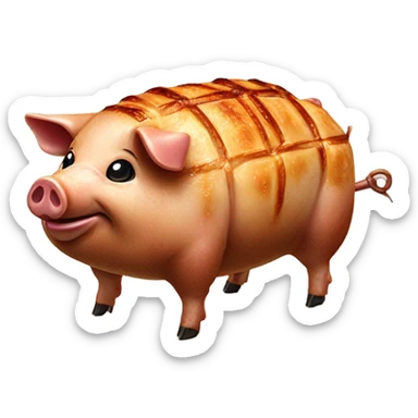 Pig roast cooked pig on rotisserie sticker