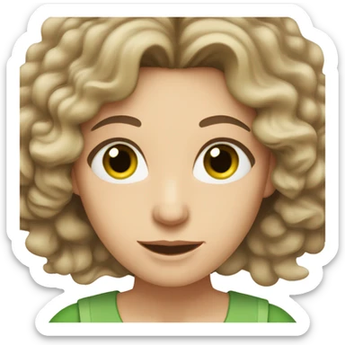 beautiful middle age caucasian woman with mid-length brown hair and very green eyes sticker