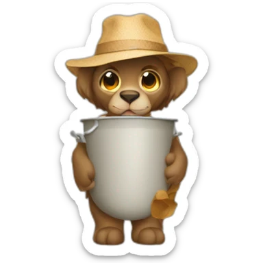 Singe avec un chapeau de pail sticker