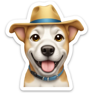 Dog with a hat sticker
