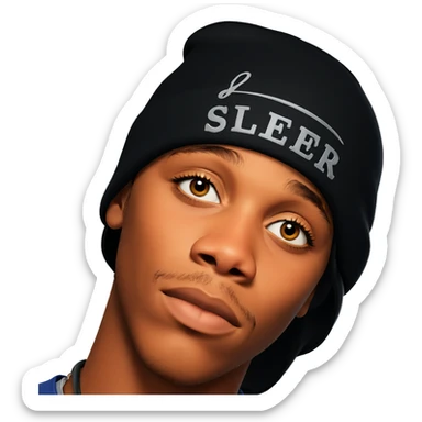 portrait of a boy in hat sticker