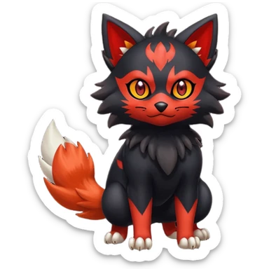  -Litten-Zorua-Fakémon-hybrid-creature (full body)  sticker