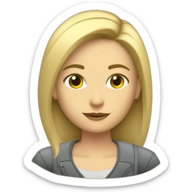 Julia rubia encima de un coche de polica sticker