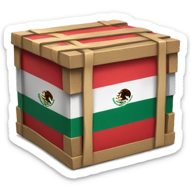 caja de regalo forada con la bandera de México sticker