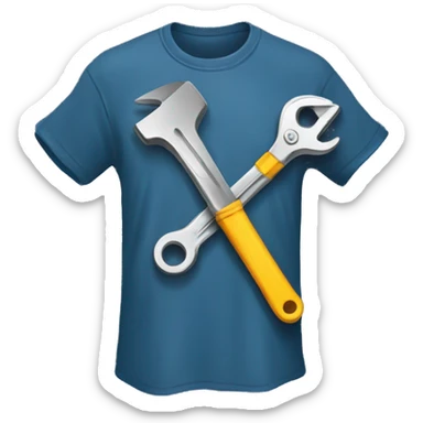 tshirt with a wrench and Paintbrush sticker