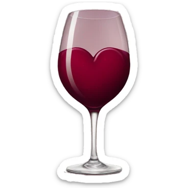 Wine color heart sticker
