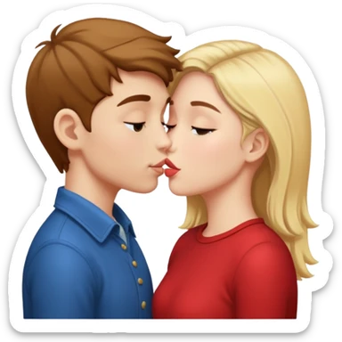 Boy and girl making out sticker