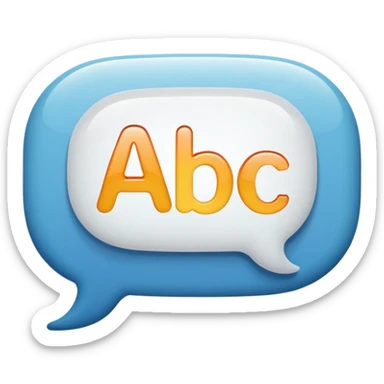 speech bubble with “ABC” inside sticker