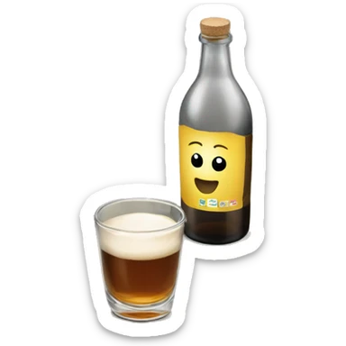 Bouteille et verre de 51 sticker