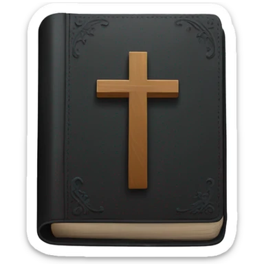 Black Bible with a cross on it sticker