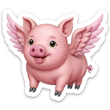 Flying pig sticker