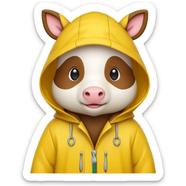 Raincoat Farm Animal sticker