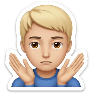 sad expression lose emoji with defeat gesture sticker