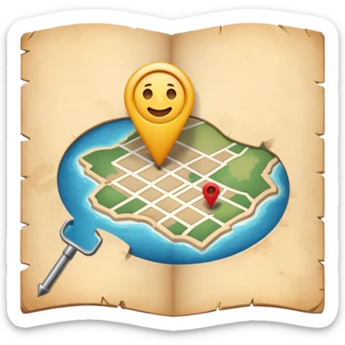 a map with a pin sticker