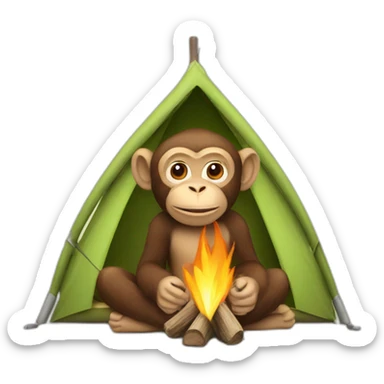 Camping monkey sticker