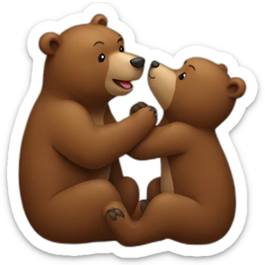 Brown bear giving a kiss sticker