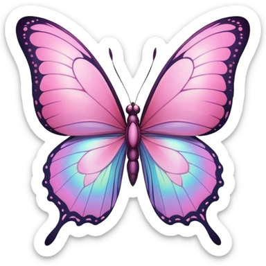 Pink butterfly sticker