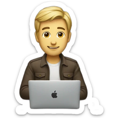 John Manner with a macbook sticker