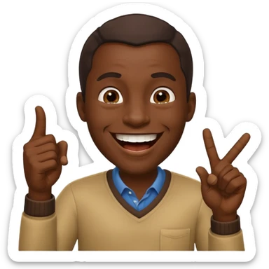 African man pointing and laughing sticker